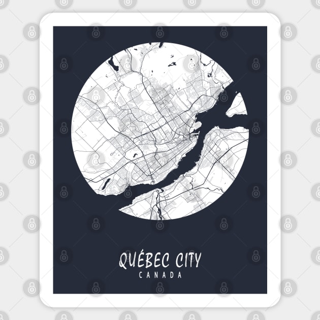 Quebec, Canada City Map - Full Moon Sticker by deMAP Studio